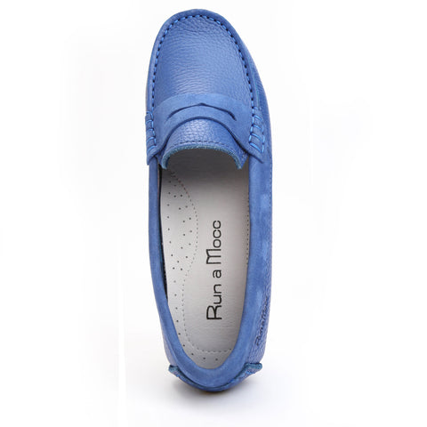 Electric Blue Grained Leather/Royal Blue Nubuck